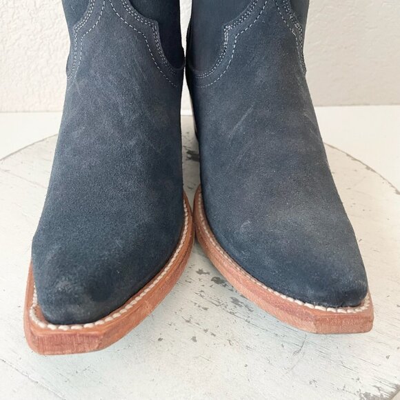 Lane EMMA JANE Womens Cowboy Boots 7.5 Navy Suede Western Cowgirl Mid Calf Tall - Picture 7 of 12